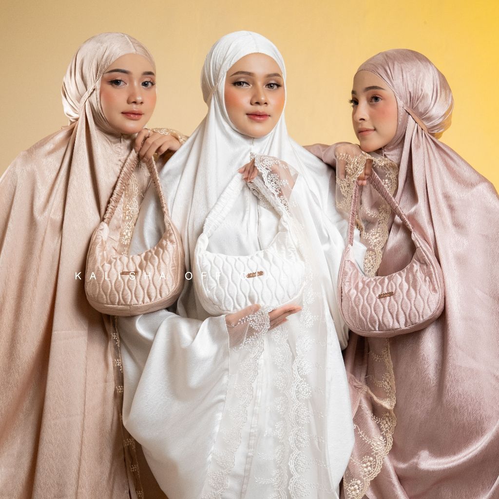 Kalisha - Adzila Prayer Set (Mukena Silk Motif Renda)