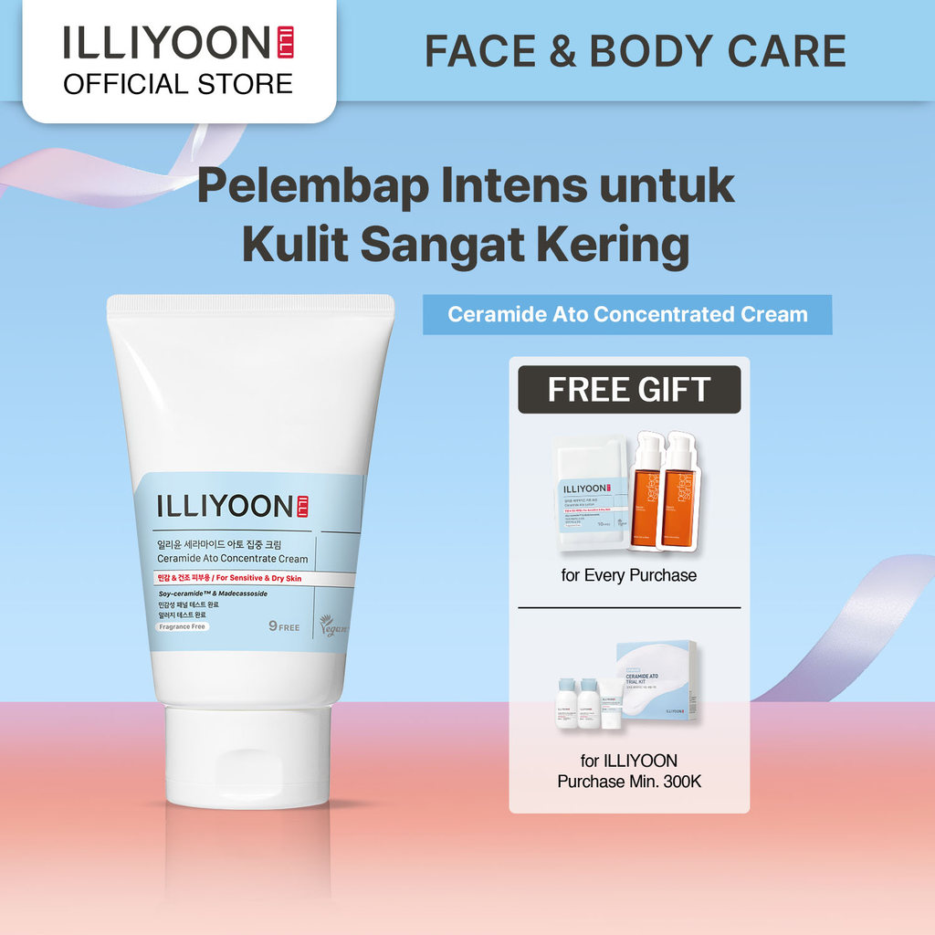 ILLIYOON Ceramide Ato Cream  - Pelembap Wajah dan Badan Untuk Kulit Sensitif - Menjaga Skin Barrier