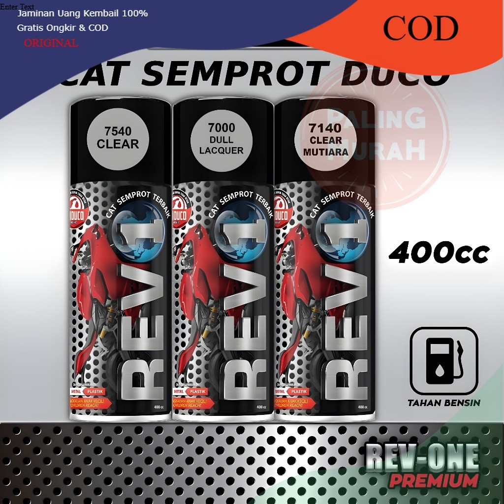 CAT SEMPROT JEPANG REVONE Duco - Cat Semprot Bening 400CC / Cat Pelapis 400ml / Cat Semprot Clear Gl