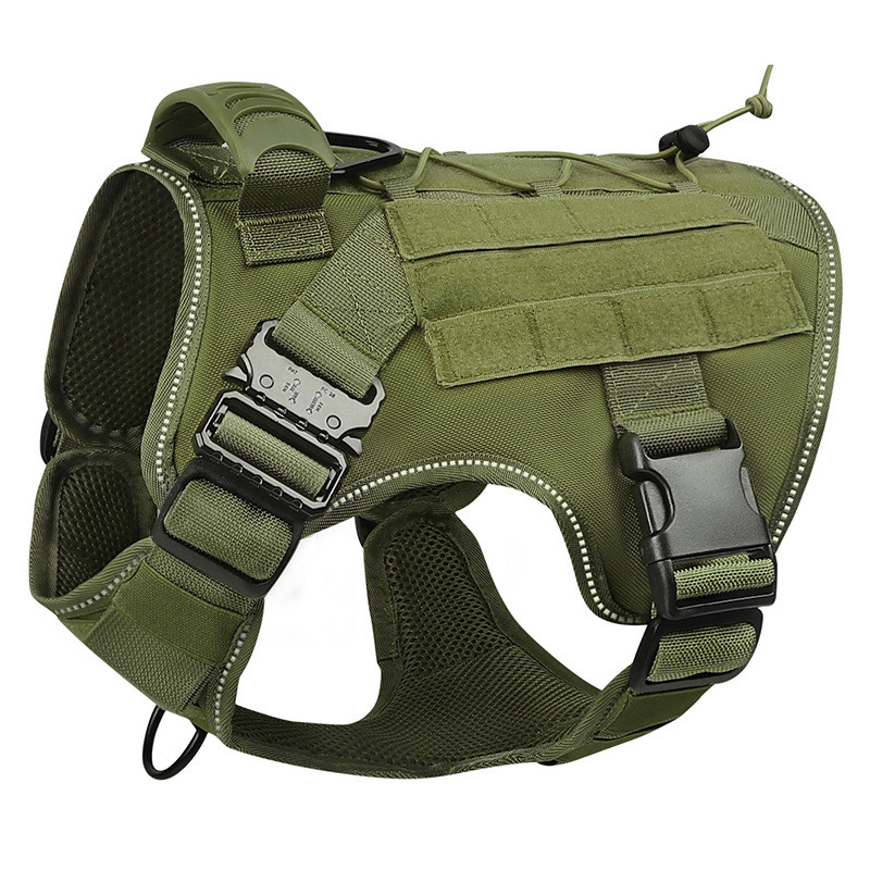 Camouflage Tactical Traction Rope Harness Nylon Large Dog Vest Pet Harness Collar