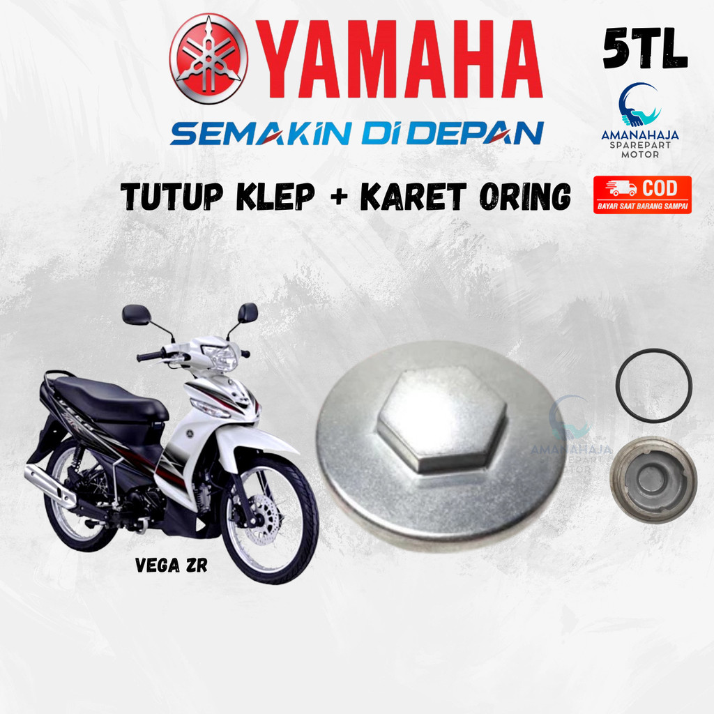 (GARANSI) ORI TUTUP KLEP + KARET ORING VEGA ZR (5TL) | SPAREPART ORIGINAL SUKU CADANG SEPEDA MOTOR