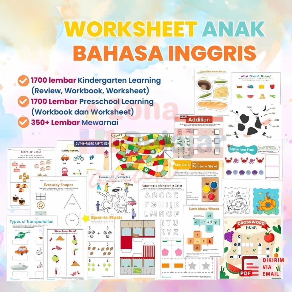 3700+ Worksheet Anak PAUD & TK | Belajar Bahasa Inggris, Mewarnai & Aktivitas Seru
