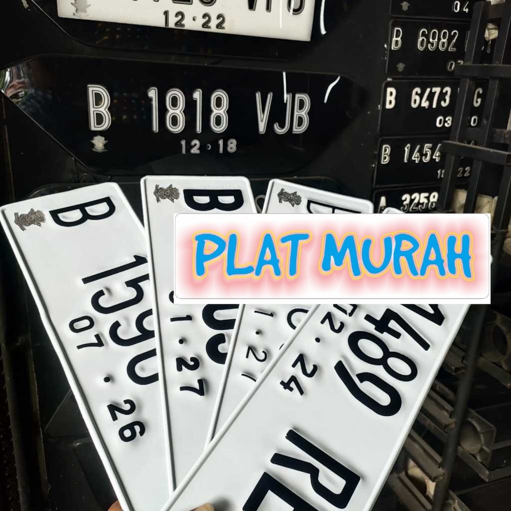 ,Plat mobil putih font variasi,plat mobil bebas custom angka