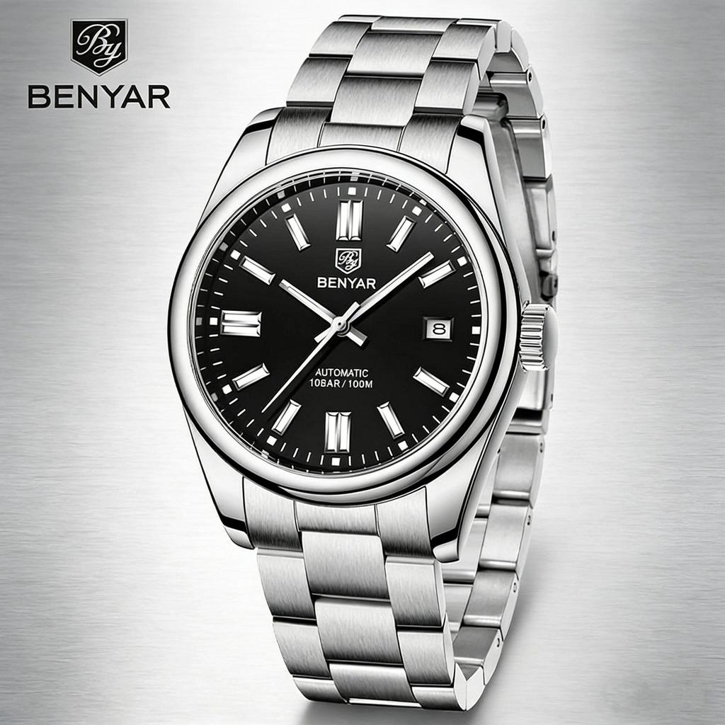BENYAR Top Brand Men's Luxury Automatic Meanical Wat 10Bar Waterproof Sports Stainless Steel ving Wa
