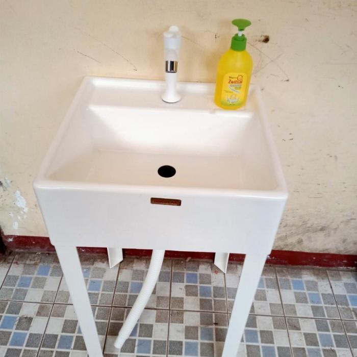 wastafel portabel/ wastafel meja / wastafel komplit plastik PVC tebal
