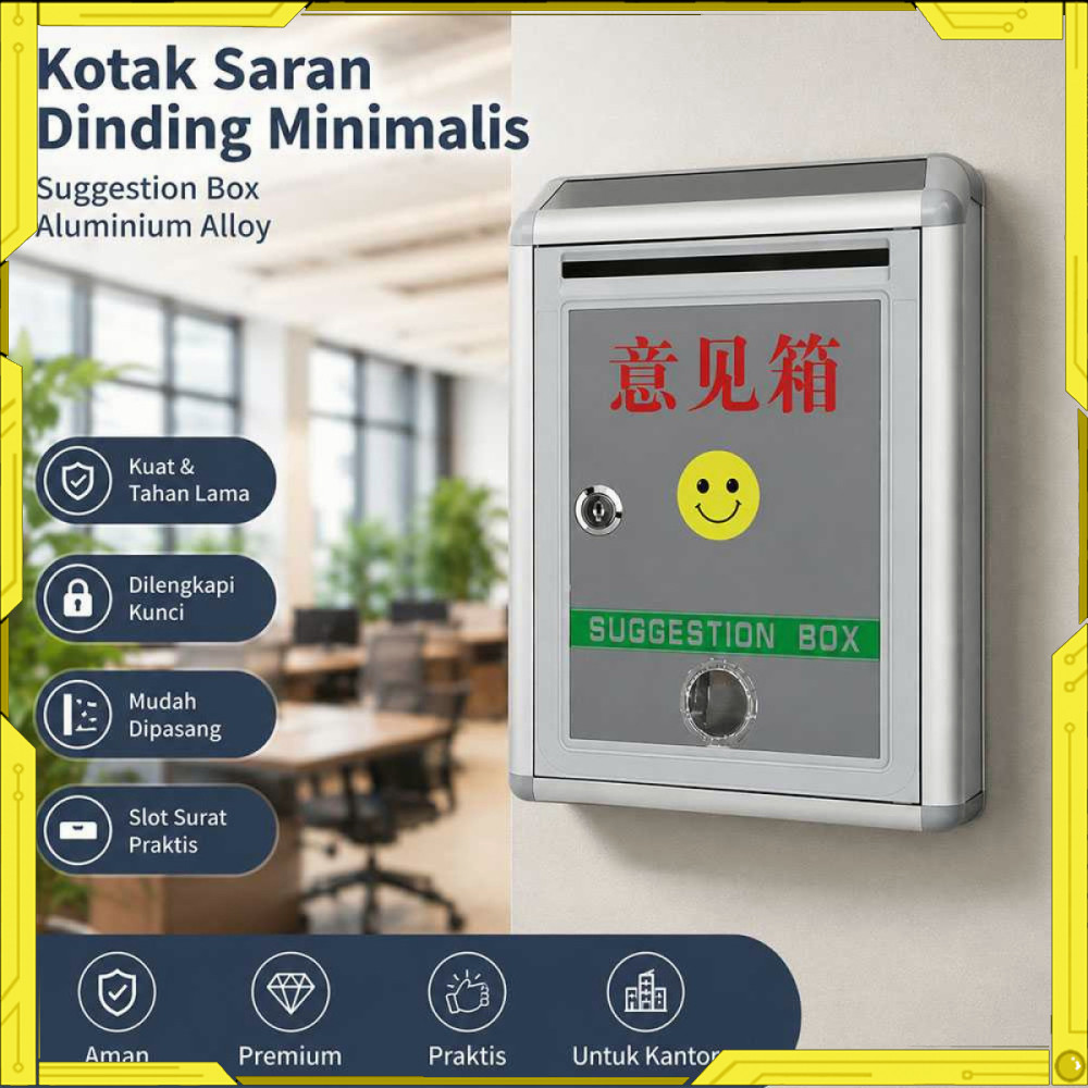 Kotak Saran Dinding Minimalis Suggestion Box Aluminium Alloy -TL606