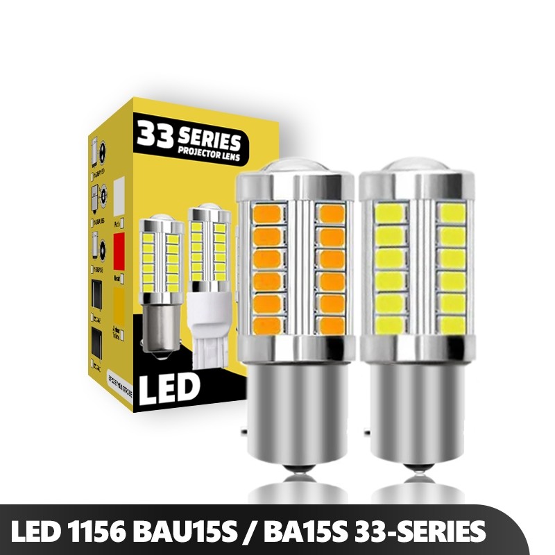 LAMPU LED SIGN SEIN LAMPU LED MUNDUR MOBIL 1156 BA15D 33 TITIK SMD LENSA PROJEKTOR PROYEKTOR DC 12 V