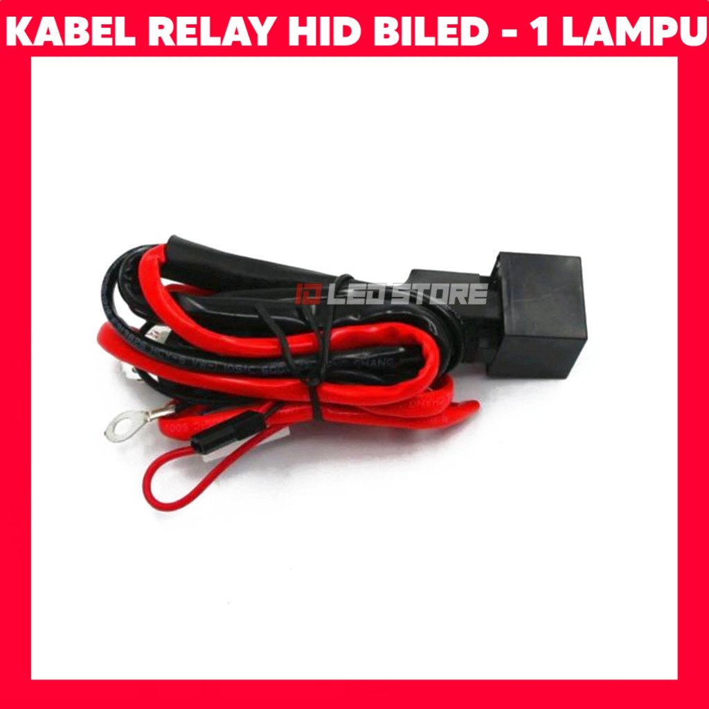 ORIGINAL KABEL RELAY BILED DAN RELAY SUPER HID MOTOR 1 LAMPU | KABEL SET HID MOTOR H4 KABEL MERAH | 