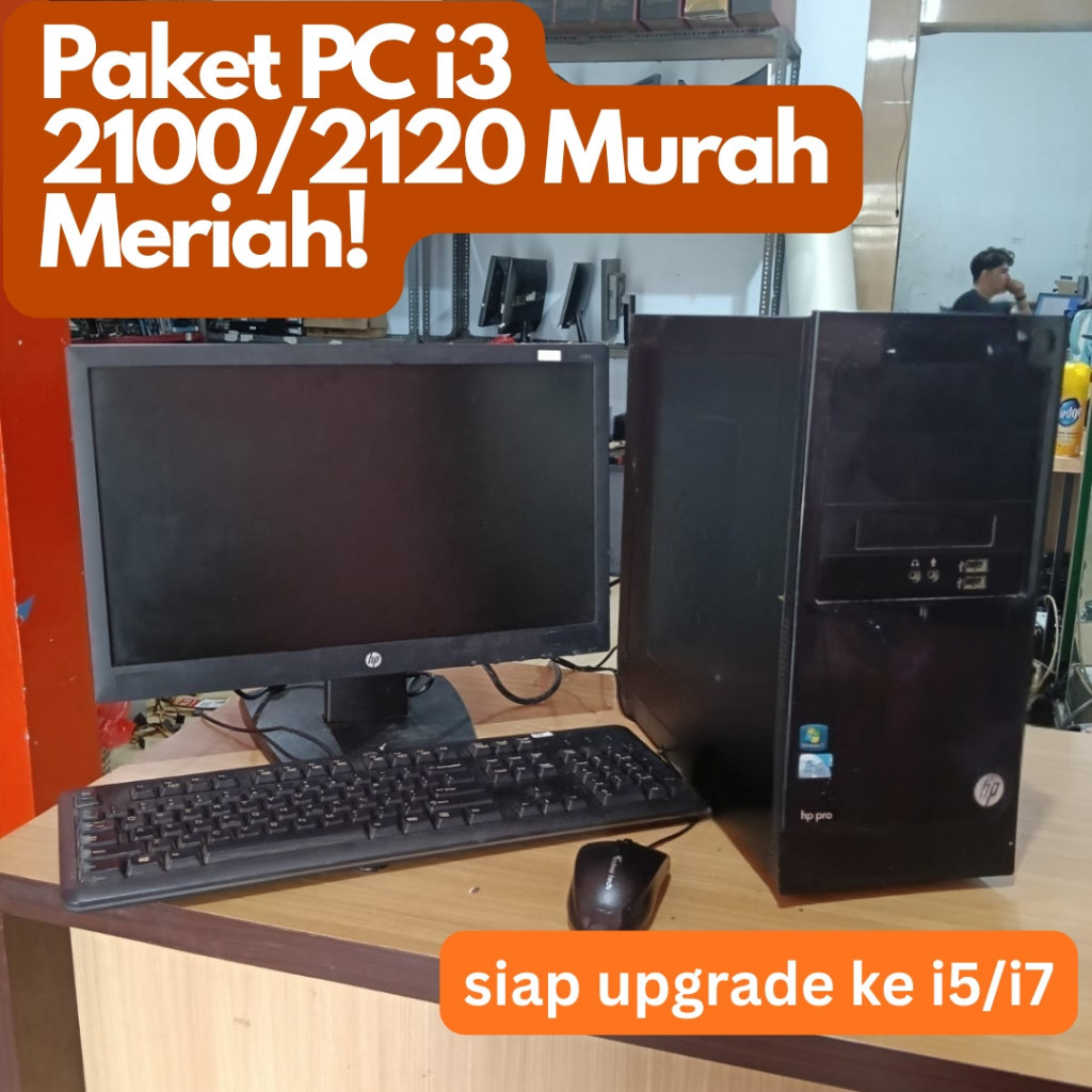PC Core i3 3.3GHz 4GB RAM 500GB HDD Monitor 19 Inch Siap Pakai - PC Bekas HP Pro 3330 i3 I i5 Tower
