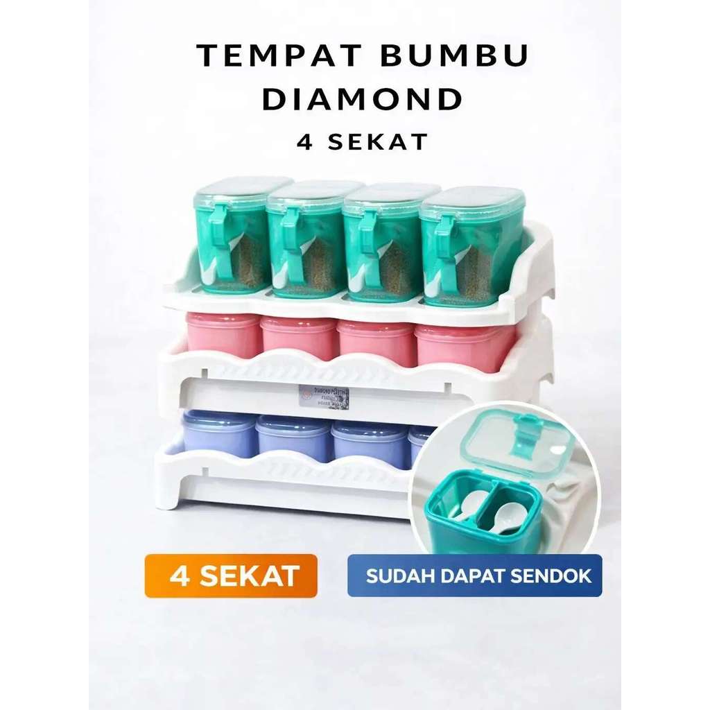 tempat bumbu lavender susun 4 diamond