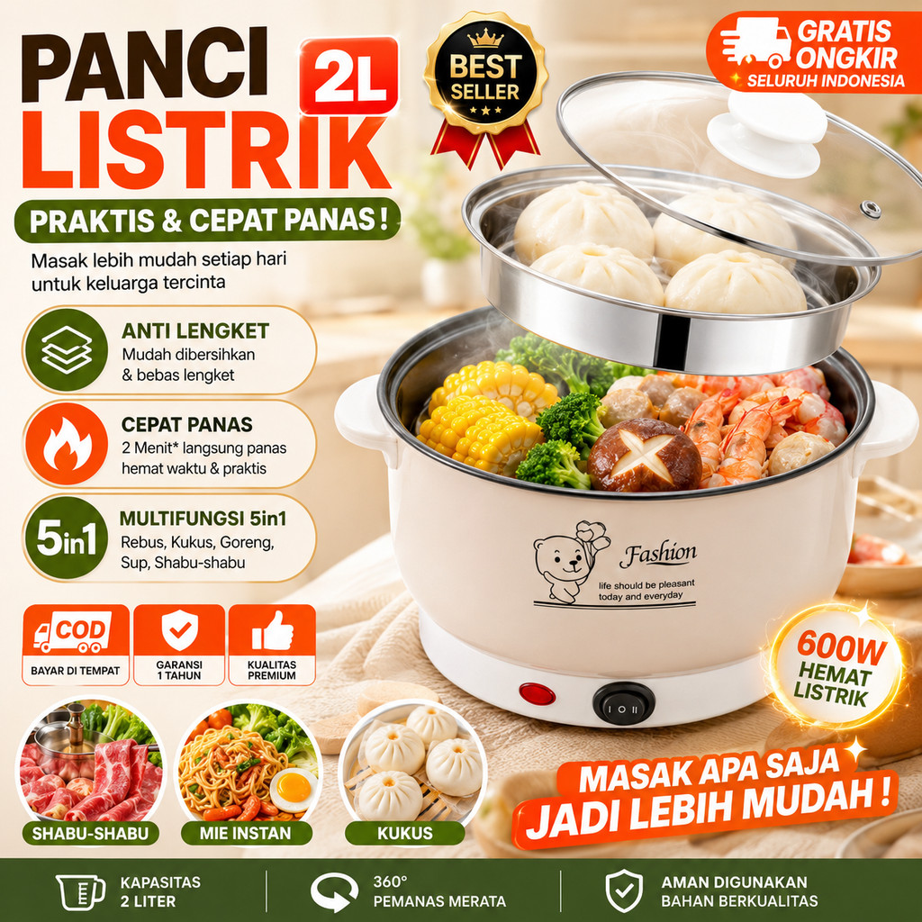 Ekstra Besar Multifungsi Non-Stick Electric Rice Cooker Memasak Steamboat Pot Periuk Nasi/Periuk Ste