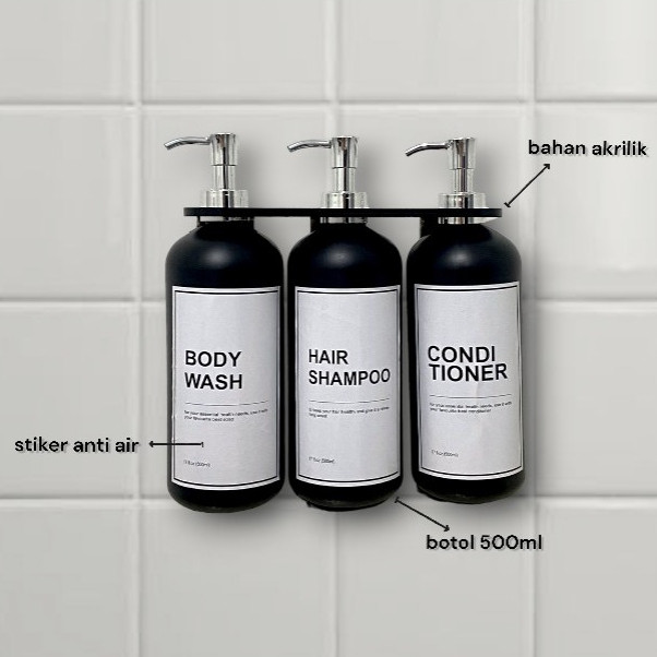 (Vistamart) Gantungan Botol Sabun Shampoo 500 ML / Dispenser Sabun Hotel / Dispenser Shampoo Hotel /