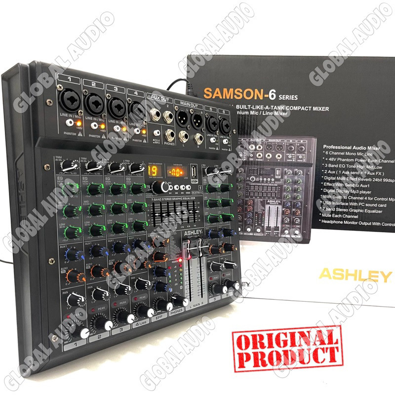 Mixer Audio Ashley Samson 8 Samson 6 & Samson 4 Original Bluetooth - Soundcard 3 Pilihan Mixer Serie