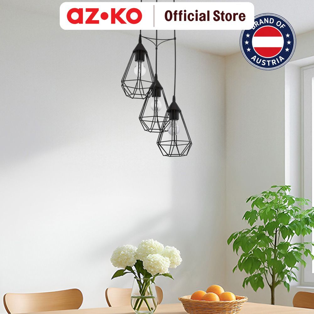 AZKO Eglo Tarbes Lampu Gantung Hias 3l Round - Hitam