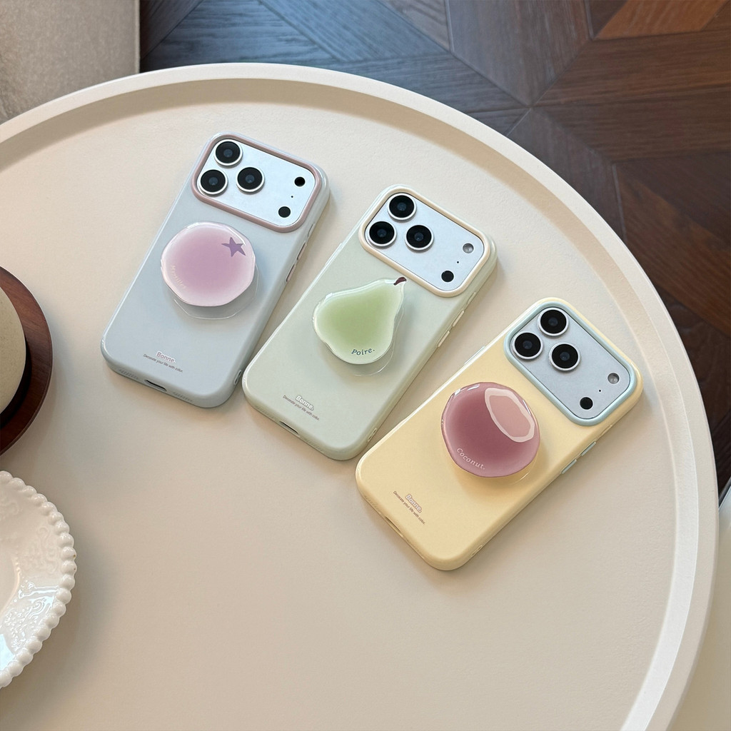 Korean style fruit iphone 17 pro max  case pear apple 16 promax pop socket 15 pro aesthetic iphone c