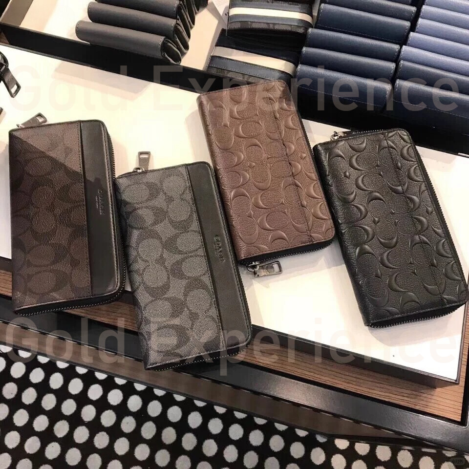 COACH Dompet Lipat Panjang Pria Accordion Wallet Dompet Pria Gaya Busana Bisnis Tas Pria