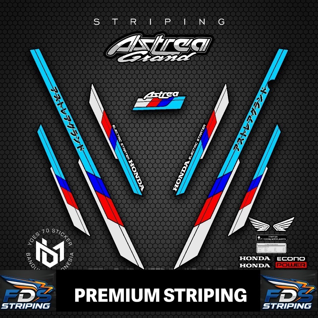 STRIPING STICKER HONDA GRAND ASTREA 97 ALUZ /  STIKER ASTREA GRAND BULUS / STKER/ POLET ASTREA GRAND