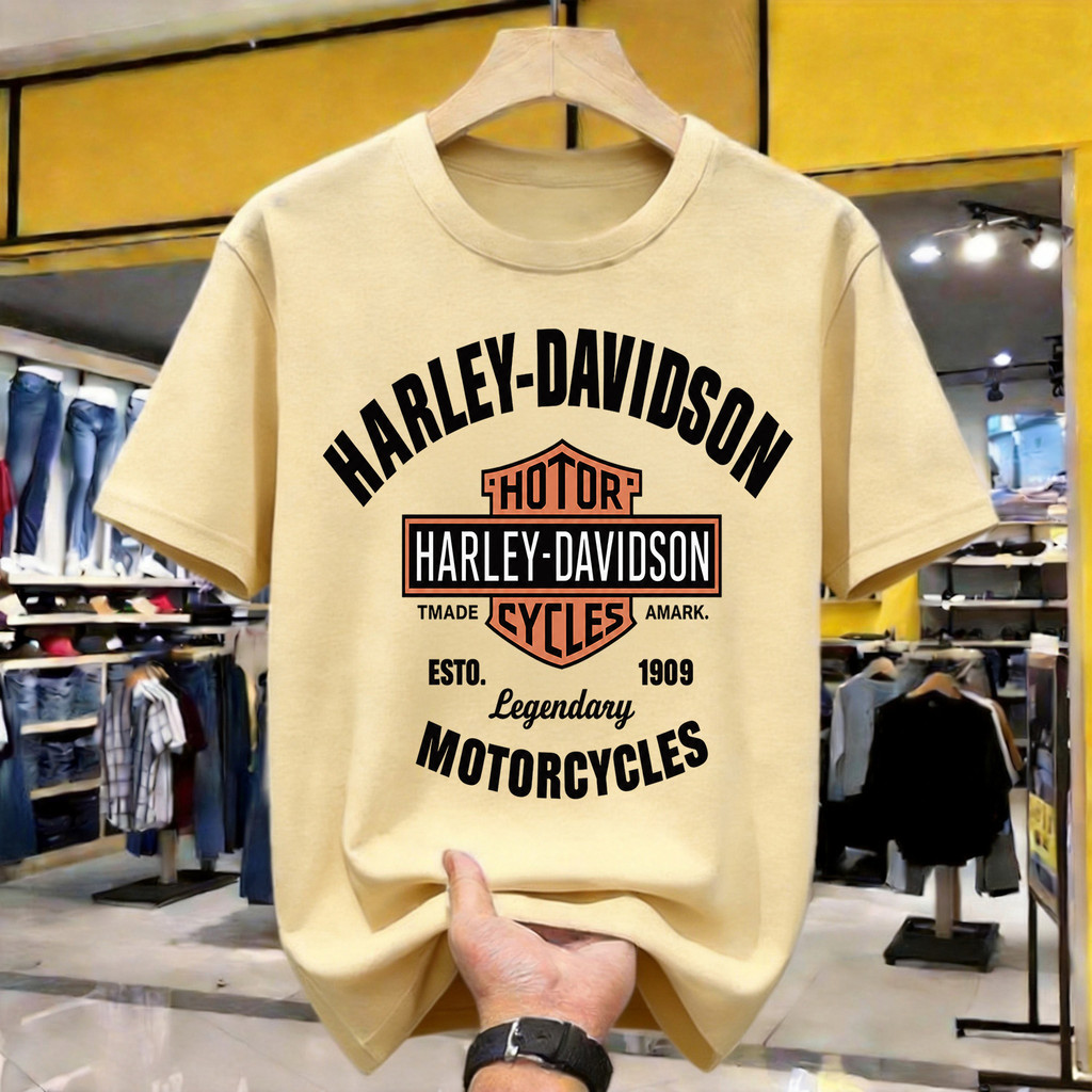 Harley-Davidson Motorcycles Kaos Polos Katun Premium Tebal 210GSM Original Indonesia Size Lengkap Lo