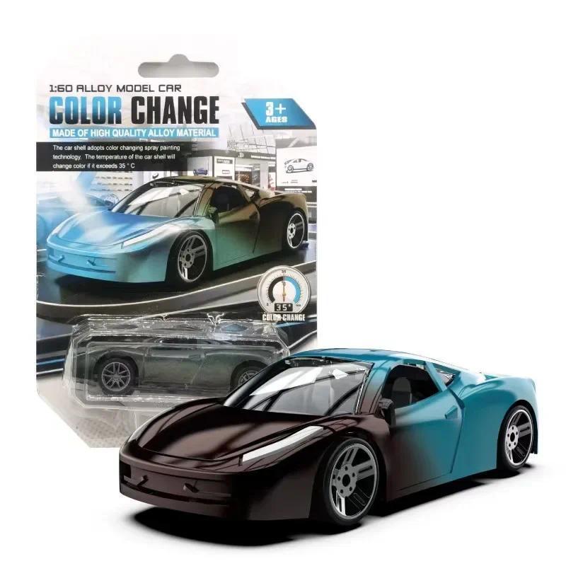 1:64 Magic Color Changing Racing Car Model Temperature Sensitive Inertia Pull Back Cars Toys Crash-R