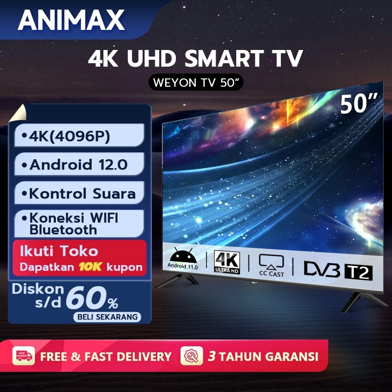 Animax Smart TV Android 55 inch Smart TV LED 55 inch TV Digital 50 inch 55 inch 65 inch 4K UHD TV An