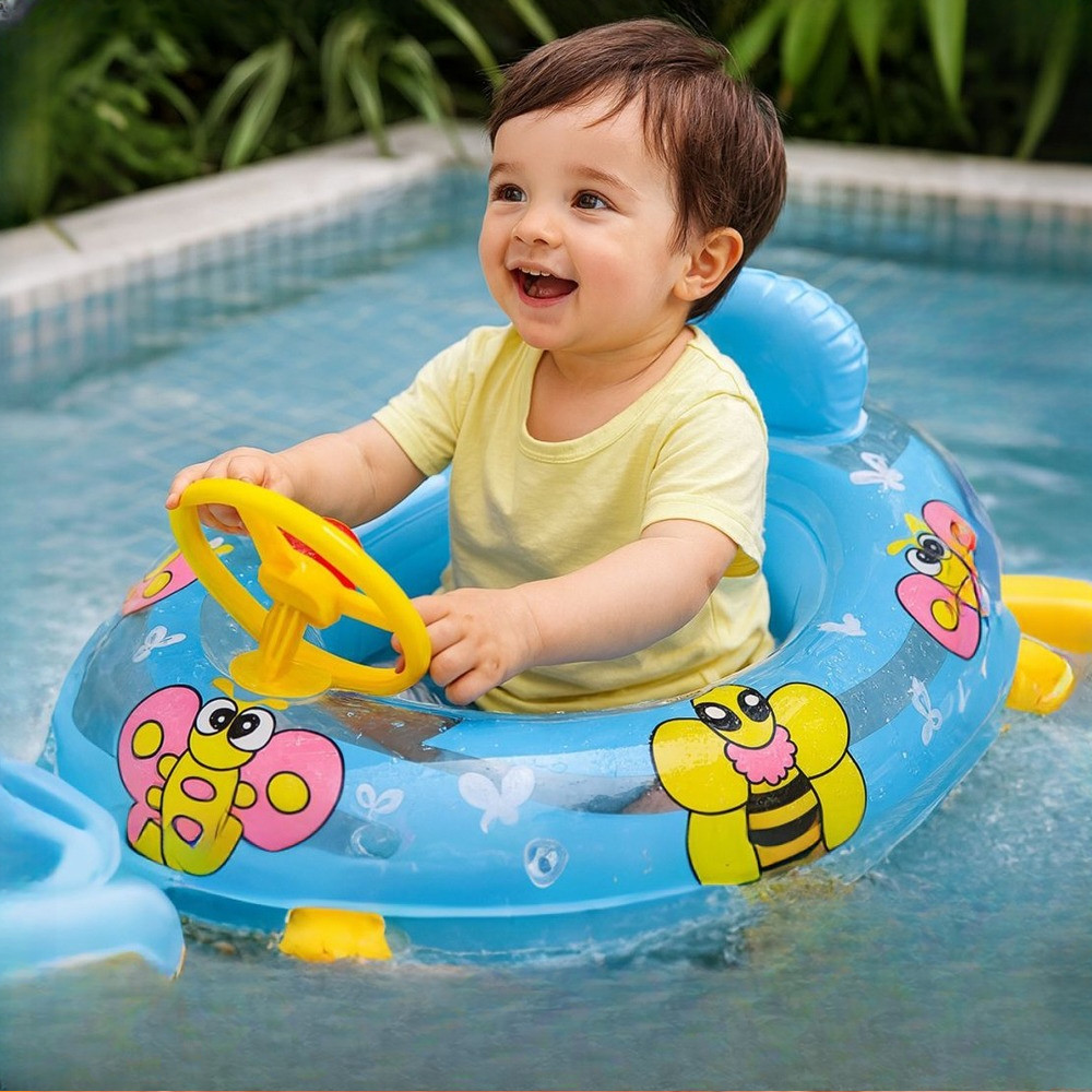 Mainan Pelampung Model Mobil Karakter Duduk Setir 024 Baby Boat Kupu Lebah Car