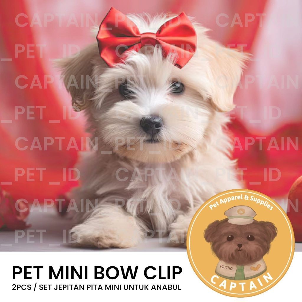 DOG BOW RIBBON PITA LUCU HAIR CLIP ANJING POODLE BICHON MALTIPOO