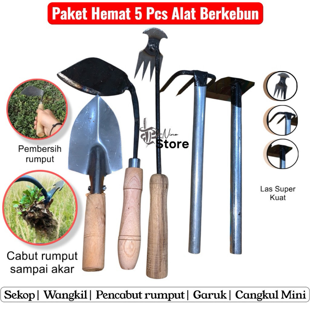 Paket Alat Berkebun Isi 5 Pcs/ Perlengkapan Berkebun/Set Alat Berkebun