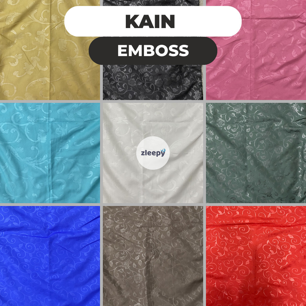 Kain Meteran Polos Embos Eceran Bahan Disperse - Polymicro | Kain Sprei Meteran 1/2 Meter
