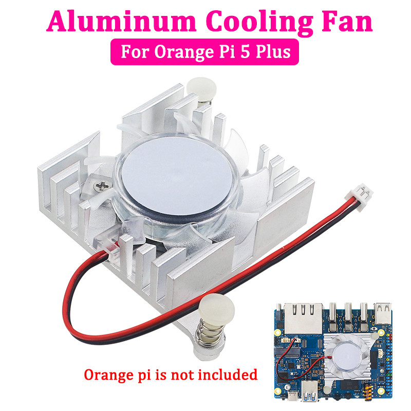 Official Orange Pi 5 Plus Integrated Aluminum Heatsinks Active Cooling Fan All In One Fin Raator for