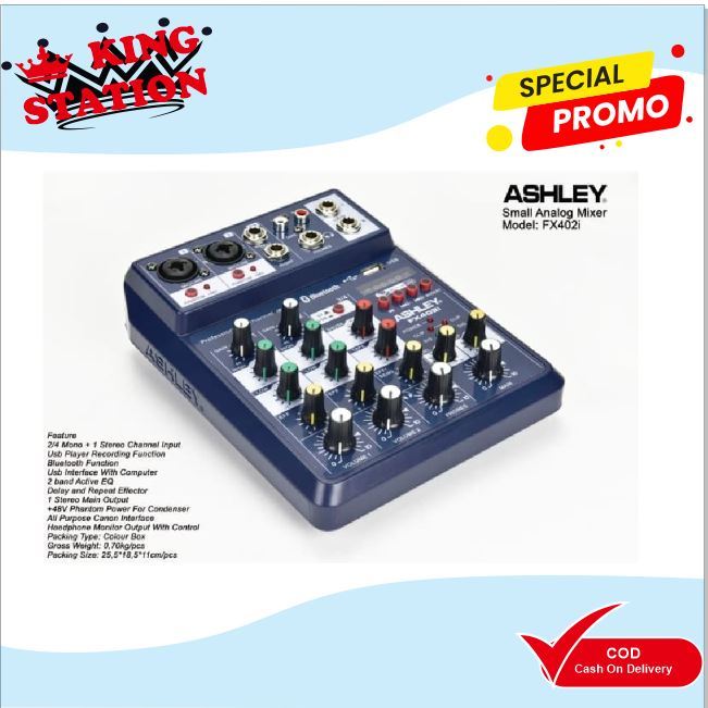 Mixer Ashley FX 402 i Original Bluetooth Ashley FX402i - 4 Channel