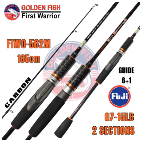 Joran Pancing Golden Fish FIRST WARRIOR 562M & 602MH – Original Full Carbon Fuji | Panjang 165cm & 1