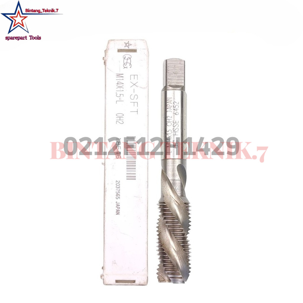 Tap M14x1.5 Spiral Flute Kiri OSG Tap Baut 19 Kiri