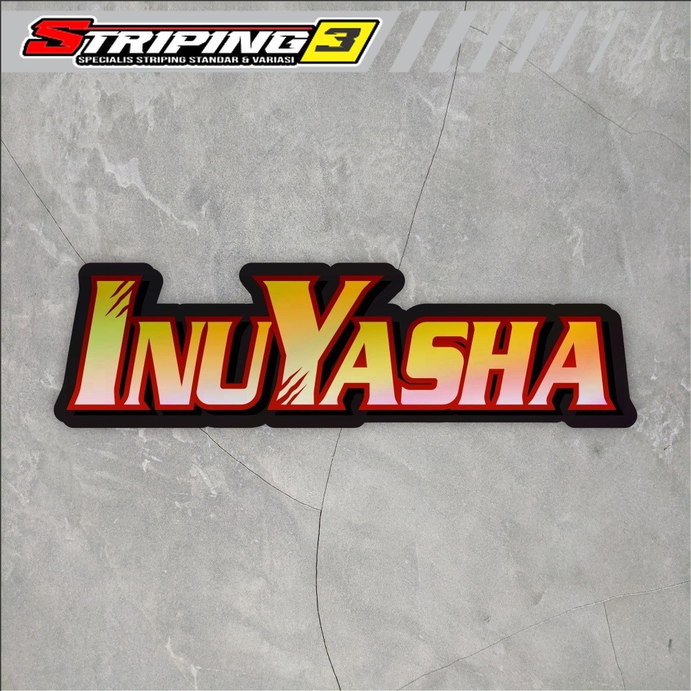 Sticker Anime Hologram InuYasha Sticker case hp dll ukuran 9,6 cm