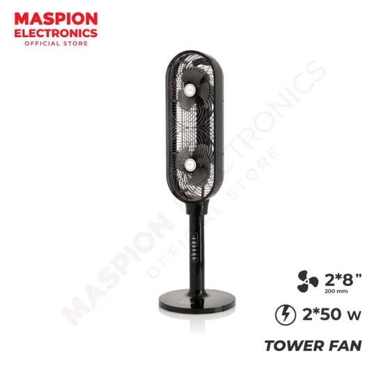 MASPION TF04S Tower Fan 2 x 8inch Oscillation TF 04 S 50watt - Garansi