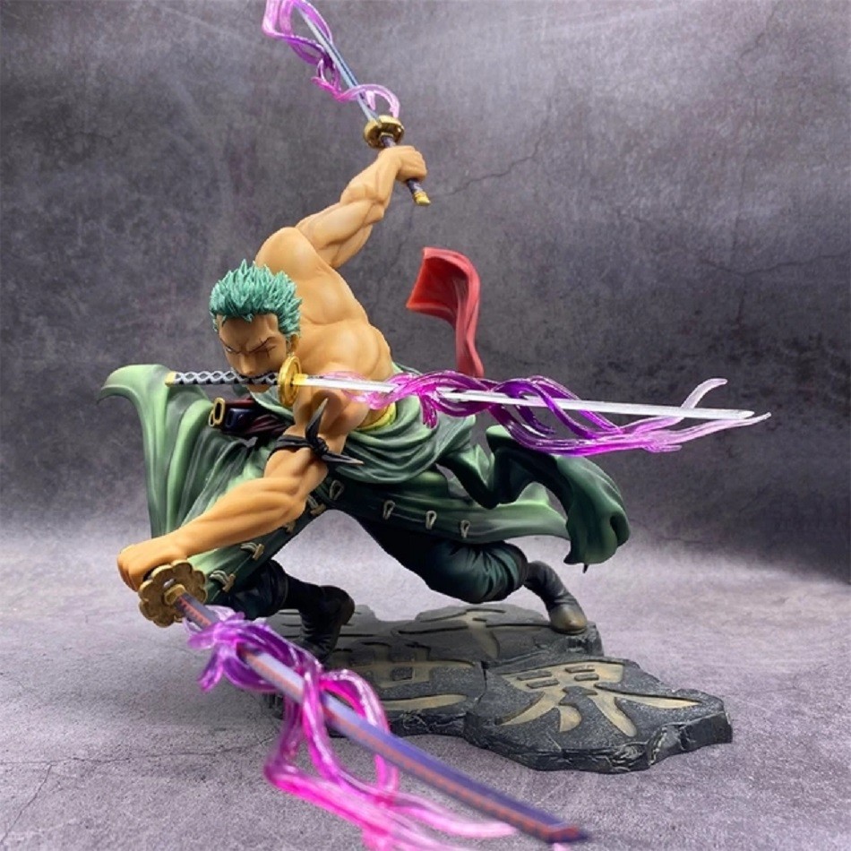 ROMA'c STORE Hot One Piece 10cm Anime Figure GK Roronoa Zoro Three-blade Sa-maximum Manga Anime Stat