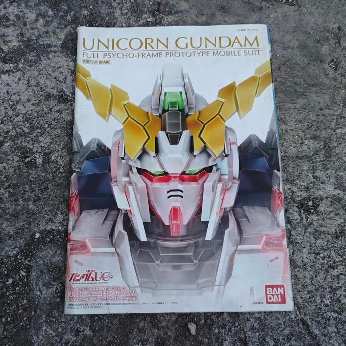 Manual Instruction Book Unicorn Gundam Full Psycho-frame Prototype Mobile Suit Perfect Grade PG Band