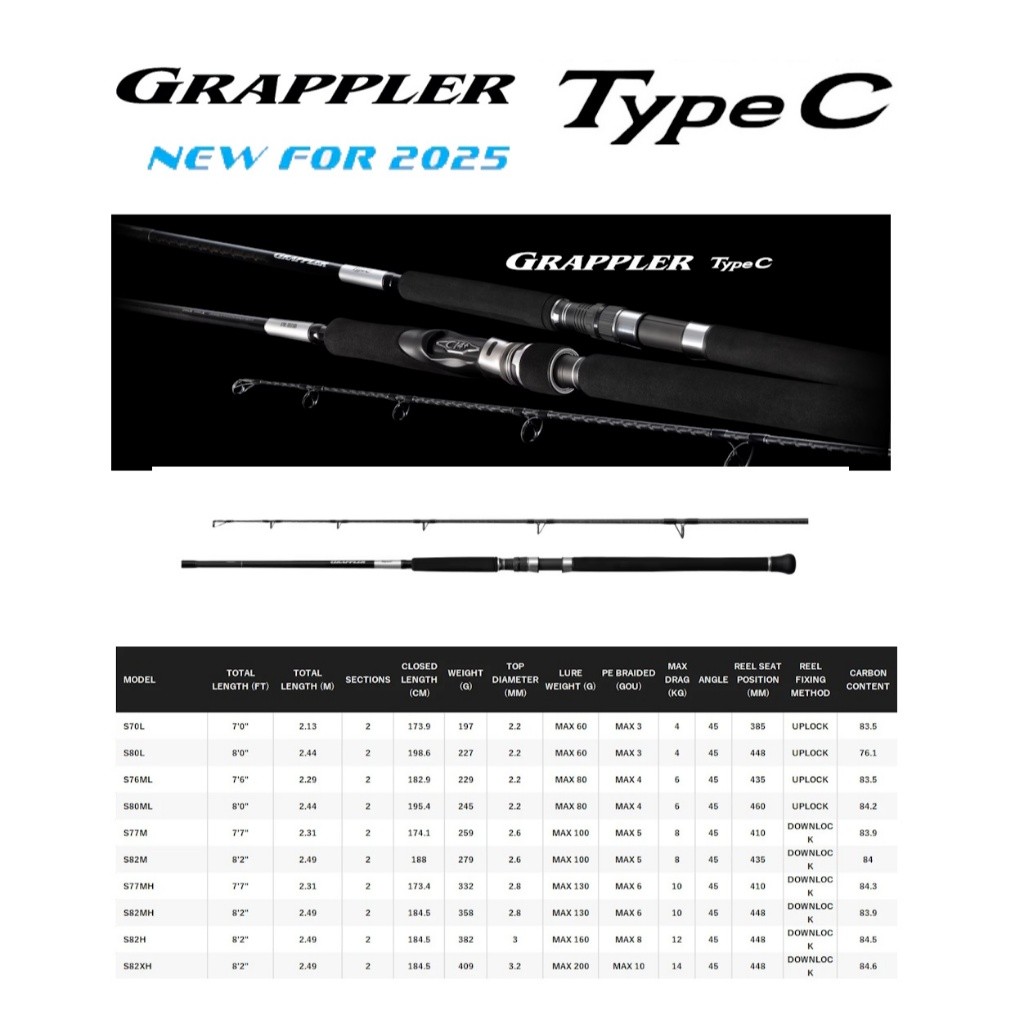 Shimano Grappler Type C Model 2025 Casting Popping Rod Joran Pancing