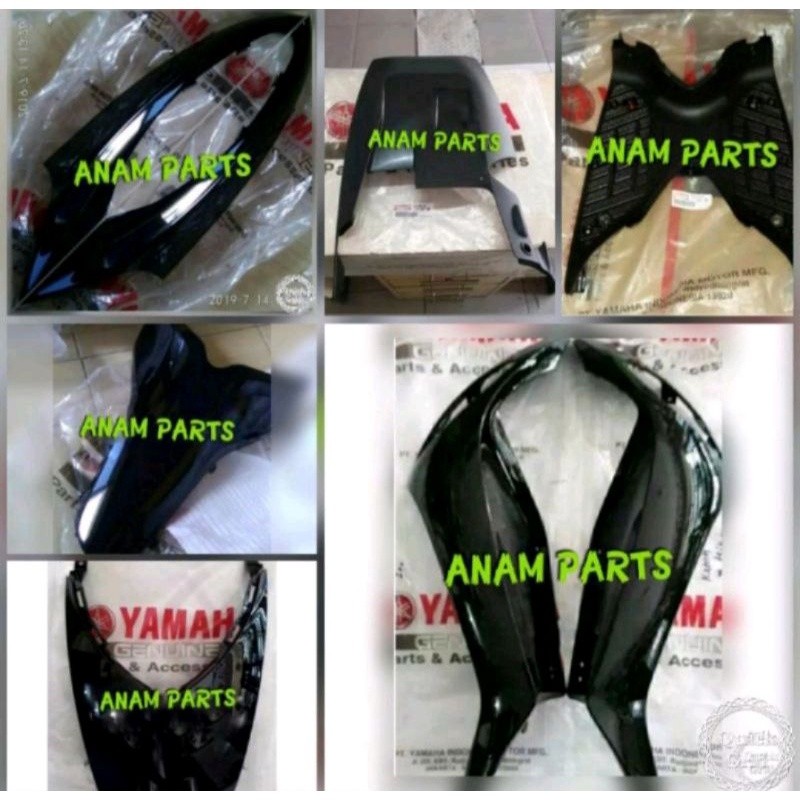 COVER BODY HALUS SET FINO FI 125 HITAM GLOSI ORIGINAL YGP