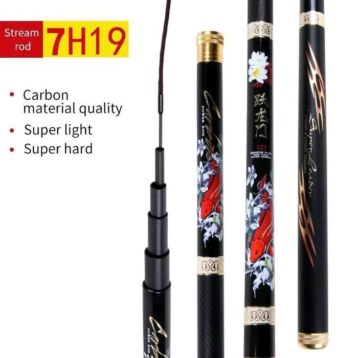 joran pancing tegek super leader - hitam, 630cm