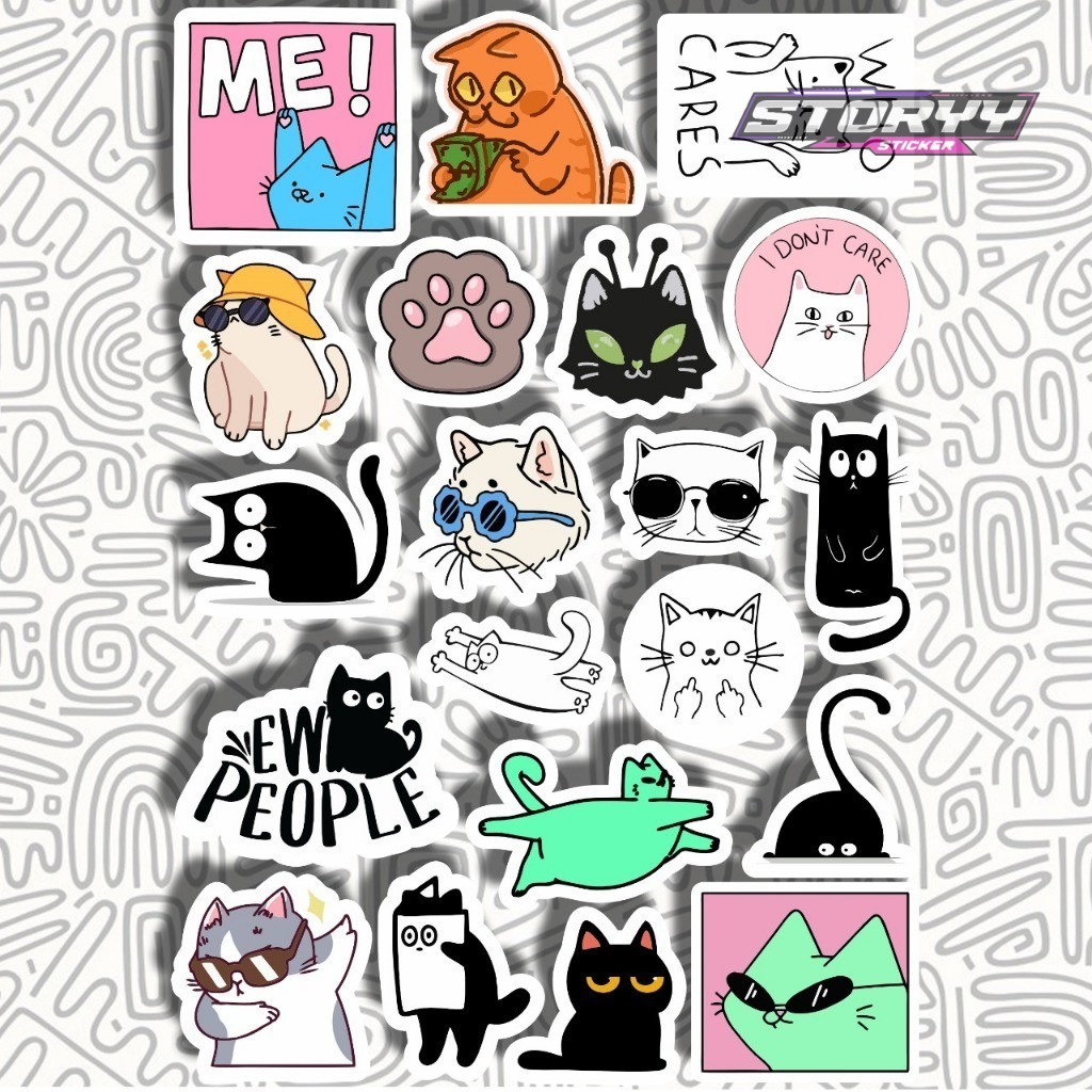 Sticker Aesthetic Cat Kucing || Stiker Kucing Cat Lovers
