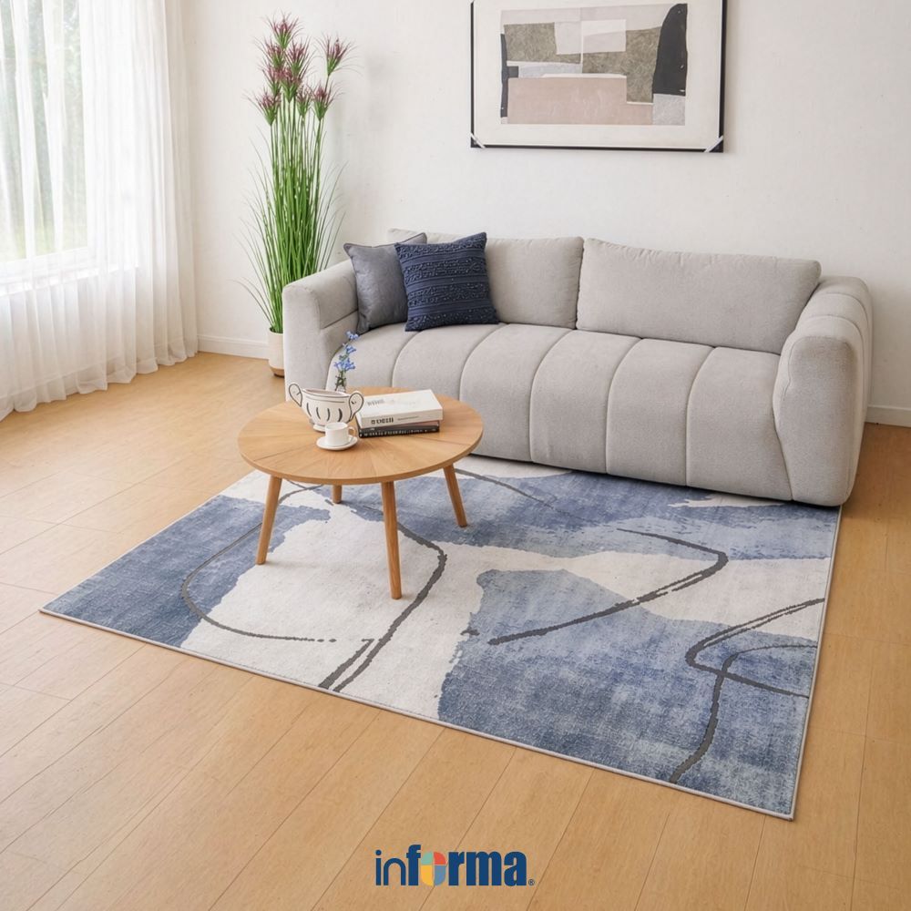 Informa Arya Karpet V1 - Biru Alas Lantai Dekoratif Rug Permadani Karpet Rumah