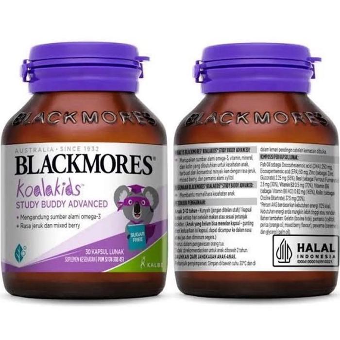 Blackmores Kids Study Buddy 30s Capsul ~ Vitamin Otak Anak ~ Suplemen Konsentrasi Anak ~ Omega 3