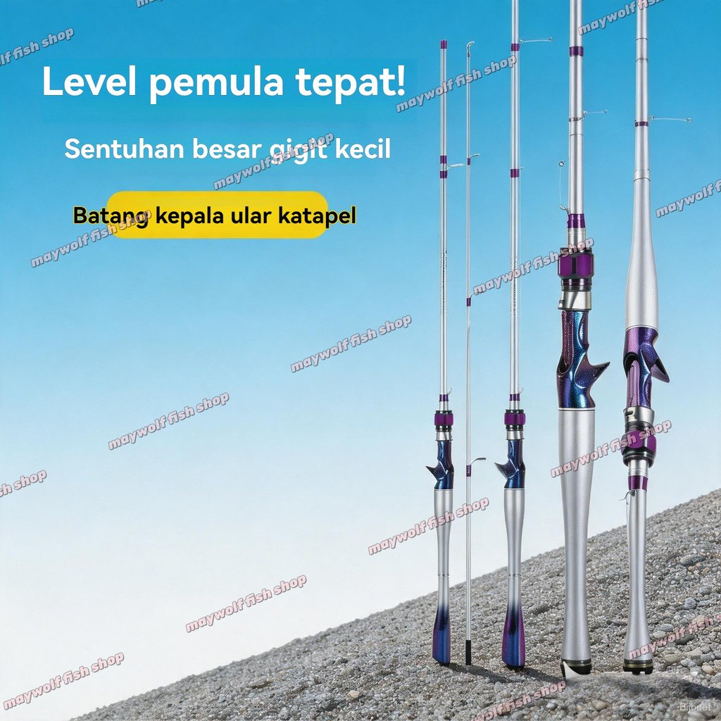 COD Joran Pancing  Chakra Jigging Mancing Dasaran Laut  180-210CM Joran Pancingan Butt Joint Carbon