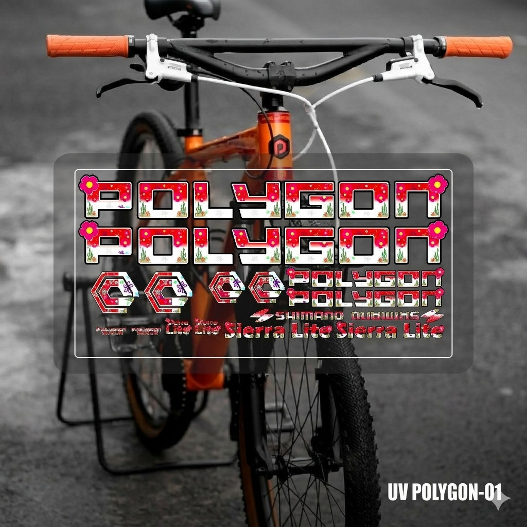 Stiker Sepeda POLYGON Sierra Lite | Decal UV Transparan | Sticker MTB Bike Kalcer Set 01