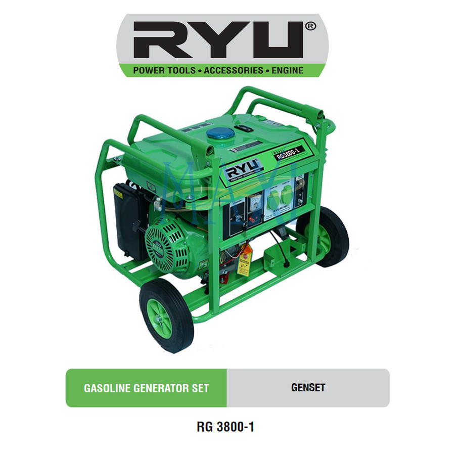 RYU Genset / Gasoline Generator Set, kap. 2.800 Watt - RG 3800-1
