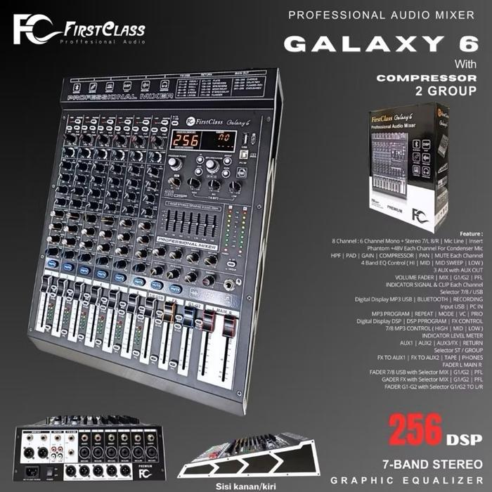 (Free kabel mixer 2pcs) Mixer Audio FirstClass Galaxy 6 8Channel Original Profesional Micer DSP 256 