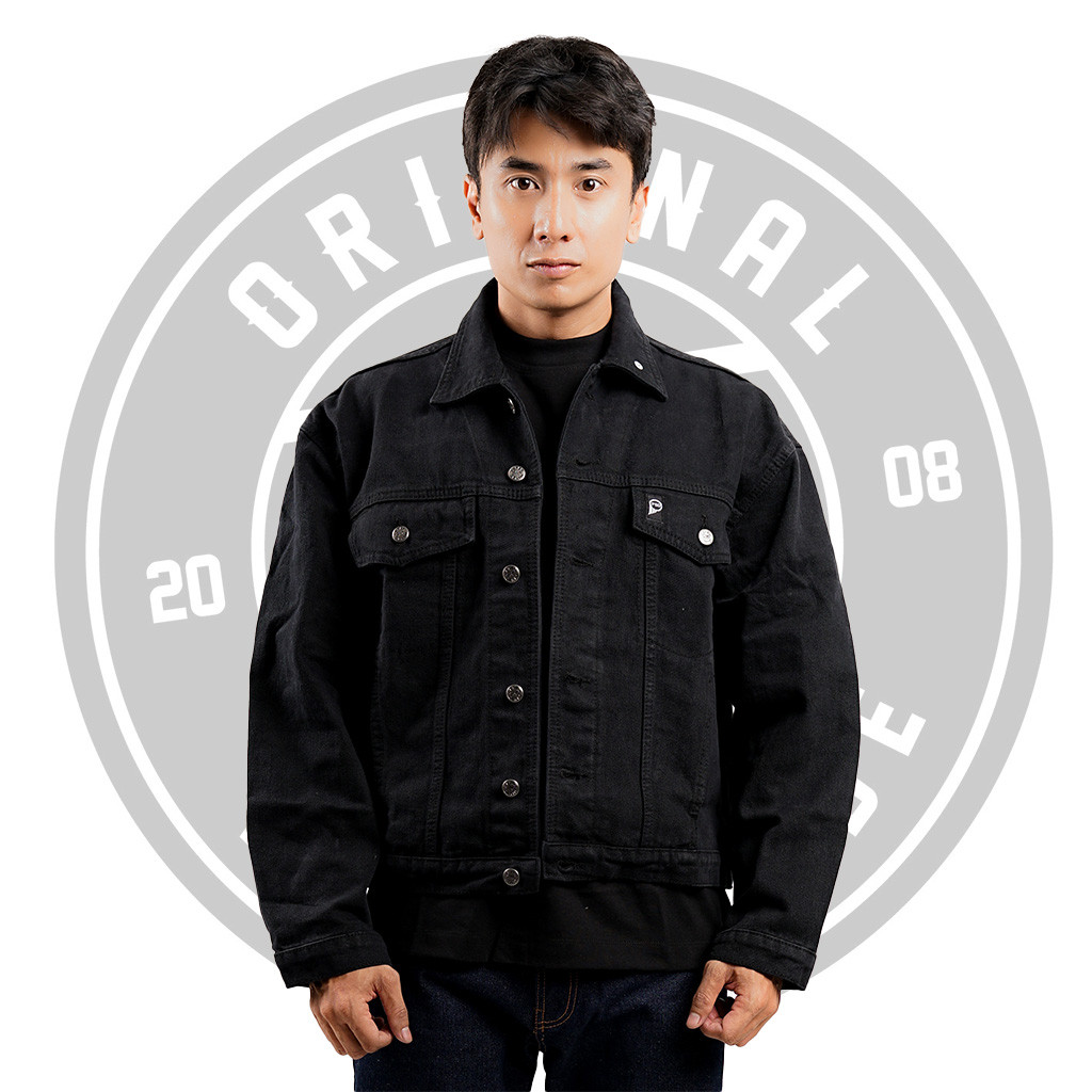 Peter Says Denim Boxy Jacket - Empty Black
