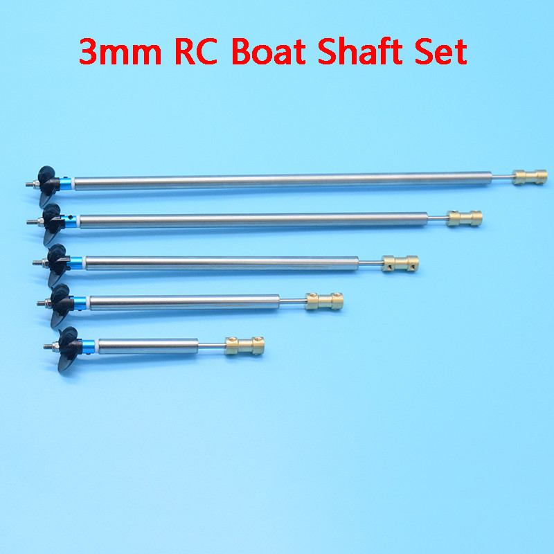 3mm RC Boat Shaft  Fishing Ship Spare Parts 3mm Boat Shaft Drive Shaft + Coupling + 3 Blades Propell