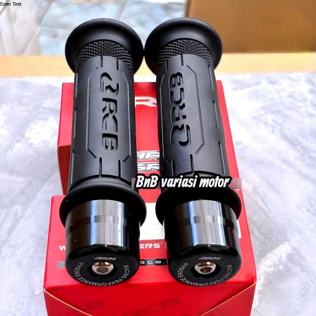 SEPASANG HANDGRIP RCB HAND GRIP RCB HG77 BLACK PLUS JALU STANG BULAT NMAX AEROX MIO BEAT VARIO SCOOP