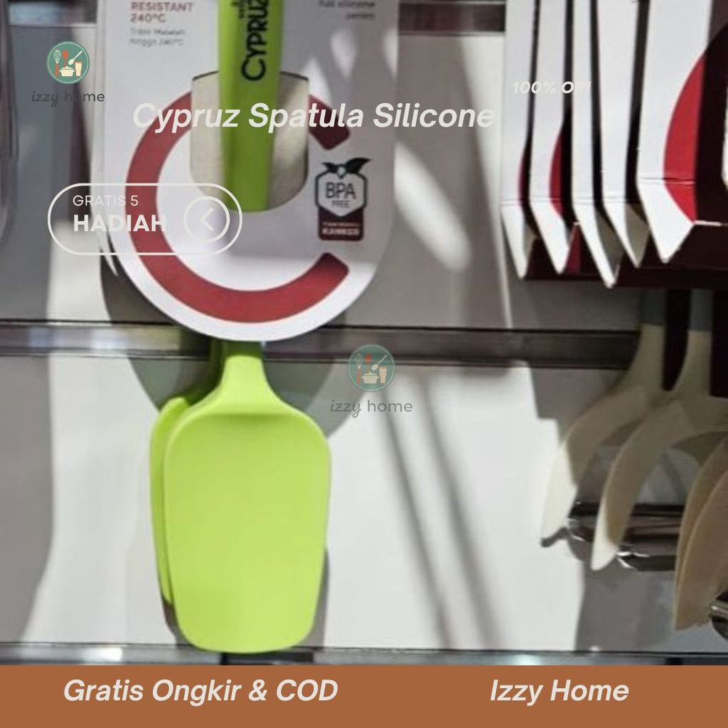 [Gratis 5 Hadiah] Cyprus Spatula Full Silicone Tahan Panas 240°C – BPA Free Anti Lengket
